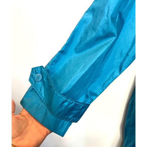 Vintage Alorna Raincoat Plus Size 15 / 16 Teal Turquoise With Totes Head Scarf - Picture 5 of 12